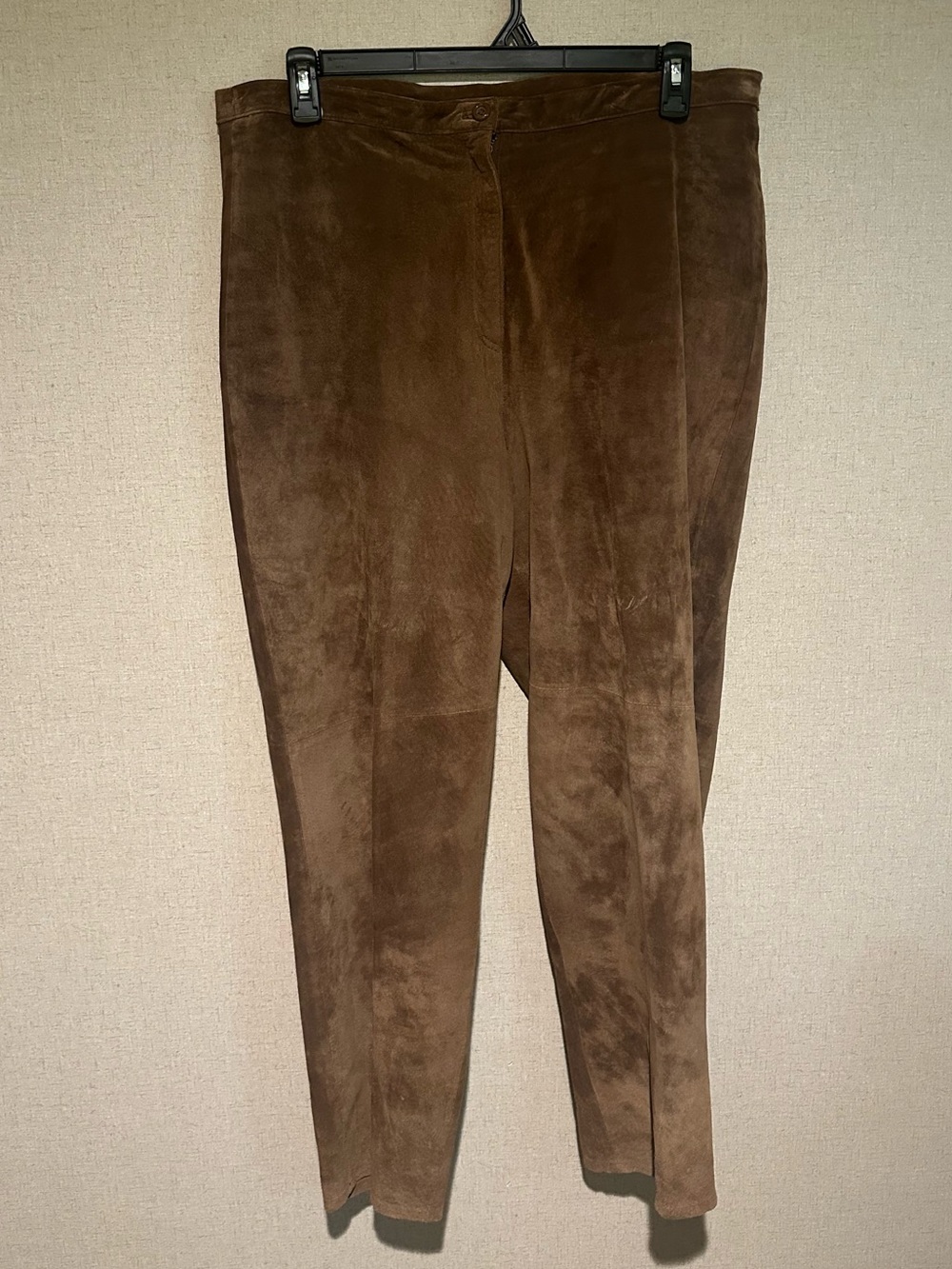 Avenue Size 20 Brown Genuine Leather Button Up Pants Business Casual